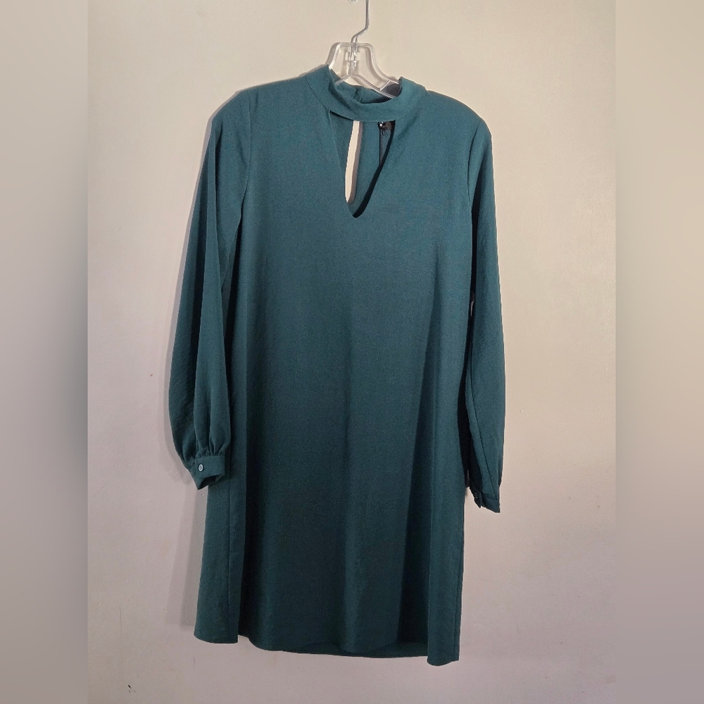 Revolve Krisa Dress NWT Cutout Turtleneck Mini Dress in Dark Green Size XS